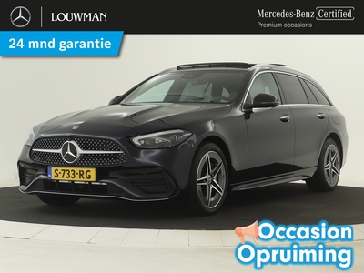 MERCEDES C-KLASSE 300 e AMG Line Limited | Schuif-kanteldak | Apple Carplay & Android Auto | Elektrische stoelen met memory | 360 graden camera | Inclusief 24 MB Certified garantie voor Europa