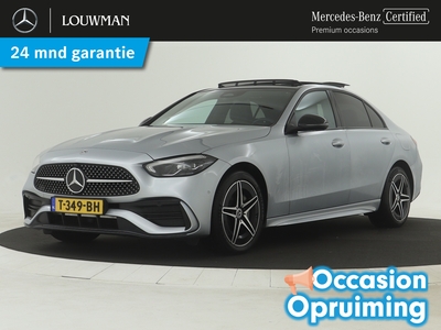 MERCEDES C-KLASSE 300 e AMG Nightpakket | Trekhaak | Panoramadak | Alarm | Dode Hoek ass | Sfeerverlichting | CarPlay | Inclusief 24 maanden Mercedes-Benz Certified garantie voor Europa.