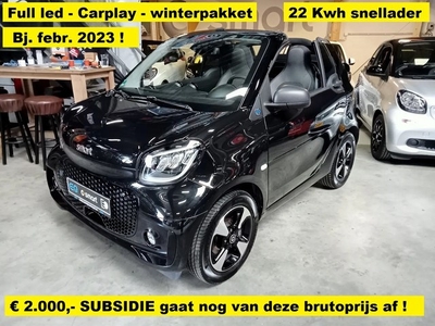 Smart Fortwo cabrio EQ Comfort PLUS 22 kwh snellader -