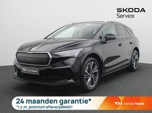 Skoda Enyaq iV 80 77 kWh 204PK Warmtepomp, elek. stoel, leder, achteruitrijcamera, side assist, stuur/stoelverwarming, alarm, 20'' lichtmetaal