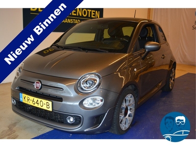 Fiat 500 0.9 TwinAir Turbo Sport airco, navi , groot lcd scherm,bleutooth audio-dab-aux-usb lmvelg trekhaak en een leuk interieur leer wit accent