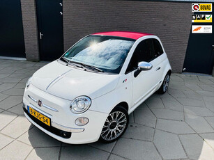 Fiat 500 C 0.9 TwinAir Lounge|CABRIO|AIRCO |LEDER |ROOD dak|veel Chrome