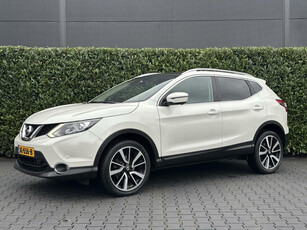 Nissan Qashqai 1.2 TEKNA, NL AUTO, NAP, LEDER, PANO, CRUISE, NAVI, ECC-AIRCO, KEYLESS, 360 CAMERA, DODEHOEK, LED, STOELVERWARMING, TREKHAAK, LICHTMETAAL 19