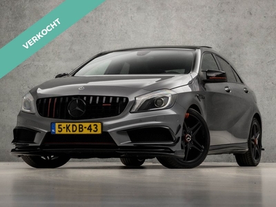 Mercedes-Benz A-Klasse 180 AMG Sport Aero Pakket (SCHUIFDAK, GROOT NAVIGATIE, XENON, CARBON INTERIEUR, ALCANTARA SPORTOELEN, PANAMERICANA GRILL, ZWART HEMEL, BLUETOOTH, CRUISE CONTROL, AMG VELGEN, NIEUWSTAAT)