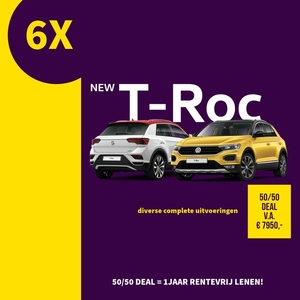 Volkswagen T-Roc 6x DIVERSE UITVOERINGEN AUT/SCHAKEL NIEUW IN ONZE VOORRAAD VANAF 8.950,- VOOR 50/50 DEALS