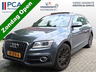 Audi Q5 2.0 TFSI Hybride Quattro S Edition * AUTOMAAT * Benzine * 2.000 kg Trekvermogen * * Open Schuifdak * Trekhaak * Navigatie * S-Line * Parkeer Camera * Quattro * 1/2 Leder Alcantara *