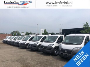 Fiat Ducato 2.2 Mjet 140 pk L4 Pick Up / Open Laadbak va 429,- p/mnd, Airco, Cruise Control, LxBxH 420x202x40 cm, 3-Zits, Nieuw