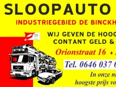 Sloopauto Den Haag Orionstraat 16 altijd het hoogste bod