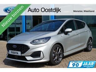 Ford Fiesta 1.0 EcoBoost ST-Line 100PK Winterpack Camera Adaptieve Cruise Climate Keyless Carplay-Navi Privacy Glass LED 17* Inch Velgen *Sportief*