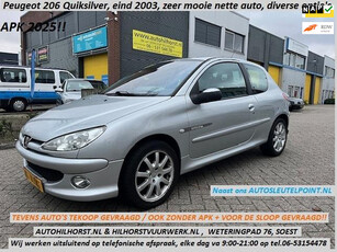 Peugeot 206 1.4 Quiksilver , ZEER NETTE COMPLETE AUTO / APK 2025 / WIJ WERKEN UITSLUITEND OP AFSPRAAK