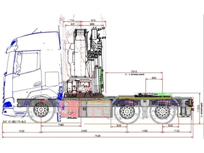 DAF XF 480 XF 480 FTN trekker/bakwagen met HIAB X-HiPro 658