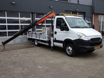 Iveco DAILY 50C14G 136pk Cng / Benzine PTO Kraan Palfinger PC2700a Trekhaak 3500kg Luchtvering Cruise control 1e eigenaar ex gemeente Erdga Open laadbak Pick-up p-up