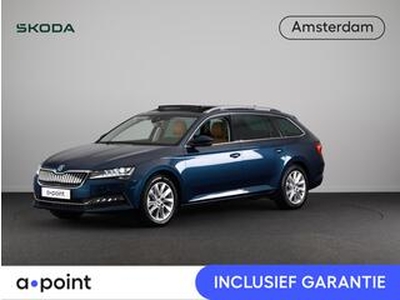 Skoda SUPERB Combi Business Edition Plus 1.4 218pk PHEV | Cognac leder | Panoramadak | Adaptive cruise control | Elektrische stoelen | Dode hoek sensoren | Stoelverwarming