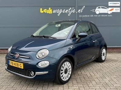 Fiat 500 1.2 Lounge *navi *panorama *airco *blauw metallic