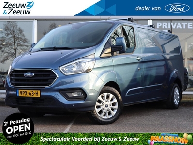 Ford Transit Custom 320 2.0 TDCI L2H1 Limited 130PK Automaat | Adaptieve Cruise Control | Stoelverwarming | Voorruitverwarming | Navigatie | Camera | Trekhaak | Lichtmetalen Velgen | Dakdragers