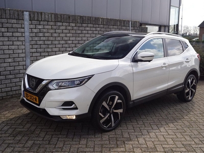 Nissan Qashqai 1.2 Tekna Leder Stoelverw Panodak LED Kopl Navi 360 Camera Clima 2x PDC Inparkeer Syst LMV Trekh ENZ NL Auto.