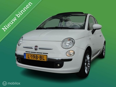 Fiat 500 1.2 Lounge Cabrio,Airco,L.M.Velgen Zeer Mooi!!!