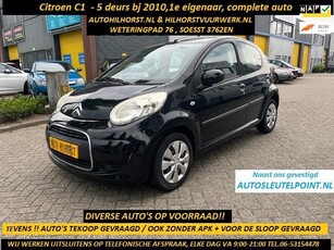 Citroen C1 1.0-12V Ambiance, 1E EIGENAAR, KLEUR ZWART, WIJ