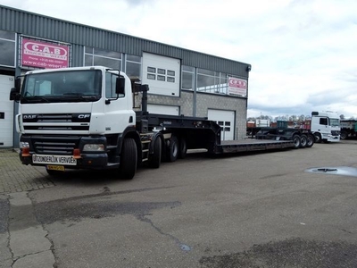 DAF CF 85.460 8x4 + 6 as Dieplader / 6 axles Lowbed trailer