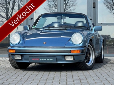 Porsche 911 3.2 Cabrio Iris blauw metallic (bj 1986)