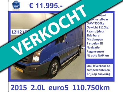 Z. Volkswagen Crafter 2015 2.0L 109pk L2H2 cruise airco