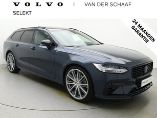 VOLVO V90 T8 455pk AWD Ultimate Dark / LONG RANGE / Luchtvering / Styling kit / 21 '' / Black Pack / 360 Camera / Trekhaak / Tailored Wool Blend /