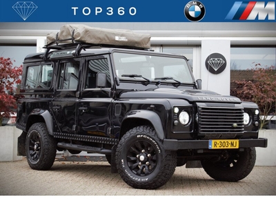 Land Rover Defender 2.4 TD 110 SW E Daktent | Sidebars | Zwart-Zwart | 1e eigenaar | Dealer onderhouden