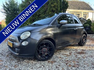 Fiat 500 0.9 TwinAir Blackjack / Leder / Airco / Mat Zwart