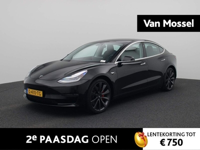 Tesla Model 3 Performance 75 kWh | LEDER | PANORAMADAK | ACHTERUITRIJCAMERA | LED VERLICHTING | BESTUURDERESSTOEL ELEKTRISCH VERSTELBAAR |