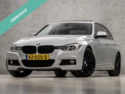 BMW 3-serie 330e M Sport 252Pk Automaat (SCHUIFDAK, M-PAKKET, GROOT NAVI, STOELVERWARMING, GETINT GLAS, LEDEREN SPORTSTOELEN, FLIPPERS, CRUISE, ZWART HEMEL, NIEUWSTAAT)