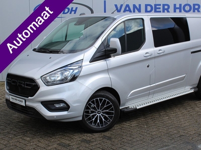 Ford Transit Custom 300 2.0-170pk TDCI L2H1 Limited dubb. cab. AUTOMAAT ! Airco, stoel-, spiegels en voorraam verwarming, schuifd. li.+ re., navigatie, telefoonvoorb., camera, parkeersensoren, metallic lak, armleuningen, (LM wielen, Raptor grille, sideste