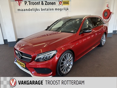 MERCEDES C-KLASSE Estate 450 AMG 4MATIC Panoramadak | Dealer onderhouden | Adaptieve cruise control | Burmester | Lederen bekleding | Stoelverwarming+koeling | Head up display | Memory seats | Dodehoeksdetectie | Lane assist | Navigatie | Climate control