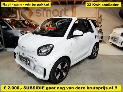 Smart Fortwo cabrio EQ Comfort - winterpakket - navi - cam