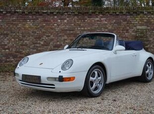 Porsche 993 Carrera 2 Convertible ONLY 23000 MILES! Grand Prix Weiss/ Midnight-blue leather, manual gearbox, low-mileage, VAT/BTW deductable