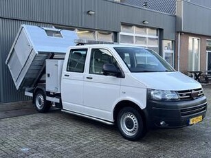 Volkswagen TRANSPORTER 2.0 TDI L2H1 DC Pick up Kipper Dubbele cabine open laadbak Pick-up met Airco trekhaak 2200 kg 1e eigenaar Euro 5 Dealer onderhouden Kieper P-up Doka Pritsche Ahk 2200kg