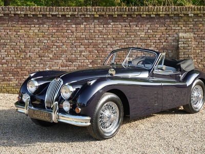 Jaguar XK140 Drophead Coupe Interesting price range, Completely restored in the past, Very nice driving Drophead Coupe, Sophisticated color combination of Pacific Blue with gray leather upholstery, Comes with original Jaguar leaflets - manuals and JHT-Cer