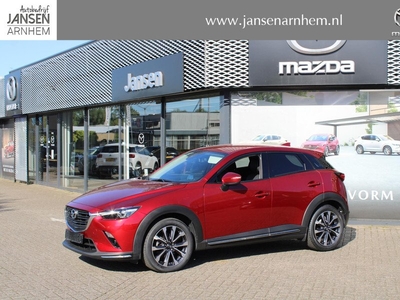 Mazda CX-3 2.0 SkyActiv-G 121 Luxury , Automaat, Trekhaak, Half Leder, Navi, Apple Carplay, Clima, Cruise, LMV 18 Inch, HUD, Camera, Stoelverwarming