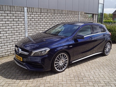 Mercedes-Benz A-klasse AMG 45 4MATIC Autom Leder/Alcantara Panodak Navi Camera Stoelverw Cruise 2x PDC Sfeerverl LMV 19 Inch ENZ.