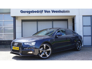 Audi A5 Sportback 1.8 TFSI 170PK Sport Edition 2x S-line Moonlight blauw stoelverw Cruise Clima Half leder 19inch Rotor Xenon Navi *189823km* NL AUTO