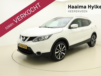 Nissan Qashqai 1.2 Tekna Panorama dak | Climate-control | Navigatie | Camera rondom | Lederen bekleding | Bi-color velgen | Parelmoer lak