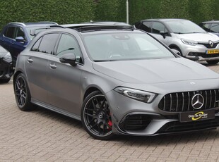 Mercedes-Benz A-Klasse AMG 45 S 4MATIC+ Premium Plus / Panoramadak / Schaalstoelen / Sportuitlaat / Head-up / Burmester / 360Camera / Apple CarPlay / Dodehoek / 19'' / Leder