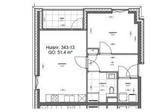 Huur 2 slaapkamer appartement van 51 m² in Eindhoven