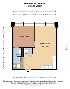 Appartement in Arnhem met 2 kamers