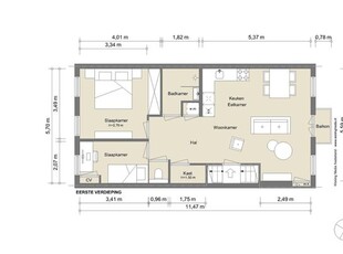 Huur 3 slaapkamer appartement van 65 m² in Overtoomse Sluis