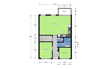 Huur 3 slaapkamer appartement van 71 m² in Indische Buurt West