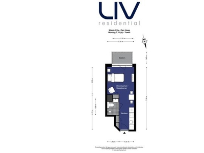 Huur 1 slaapkamer appartement van 24 m² in 's-Gravenhage