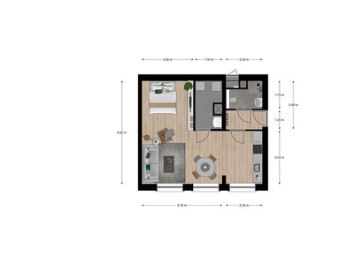 Huur 1 slaapkamer appartement van 49 m² in Delft