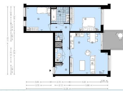 Huur 1 slaapkamer appartement van 87 m² in 's-Gravenhage