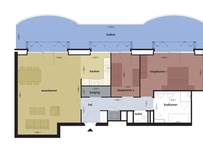 Appartement in Maastricht met 2 kamers