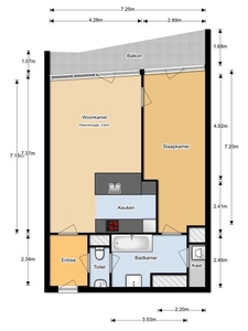 Appartement in Rotterdam met 2 kamers